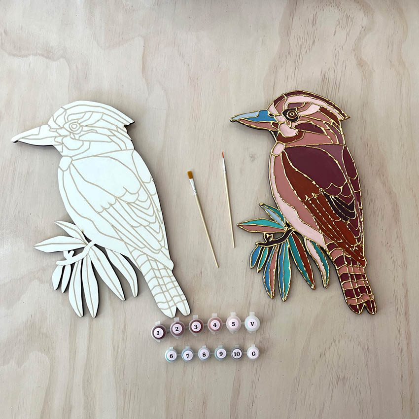 Kookaburra Paint by Numbers & Gold Gilding DIY Kit
